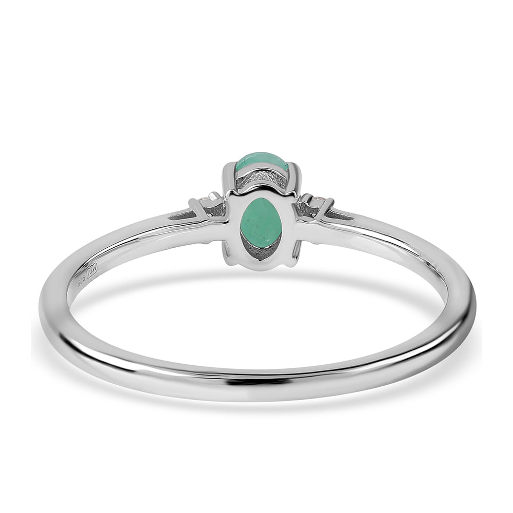 Strieborný Prsteň s Brazílskym Smaragdom a Bielym Topásom 3 