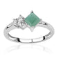 Strieborný Prsteň s Brazílskym Smaragdom a Bielym Topásom