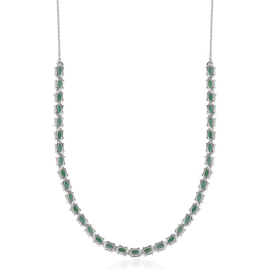 Strieborný Náhrdelník s Brazílskym Smaragdom