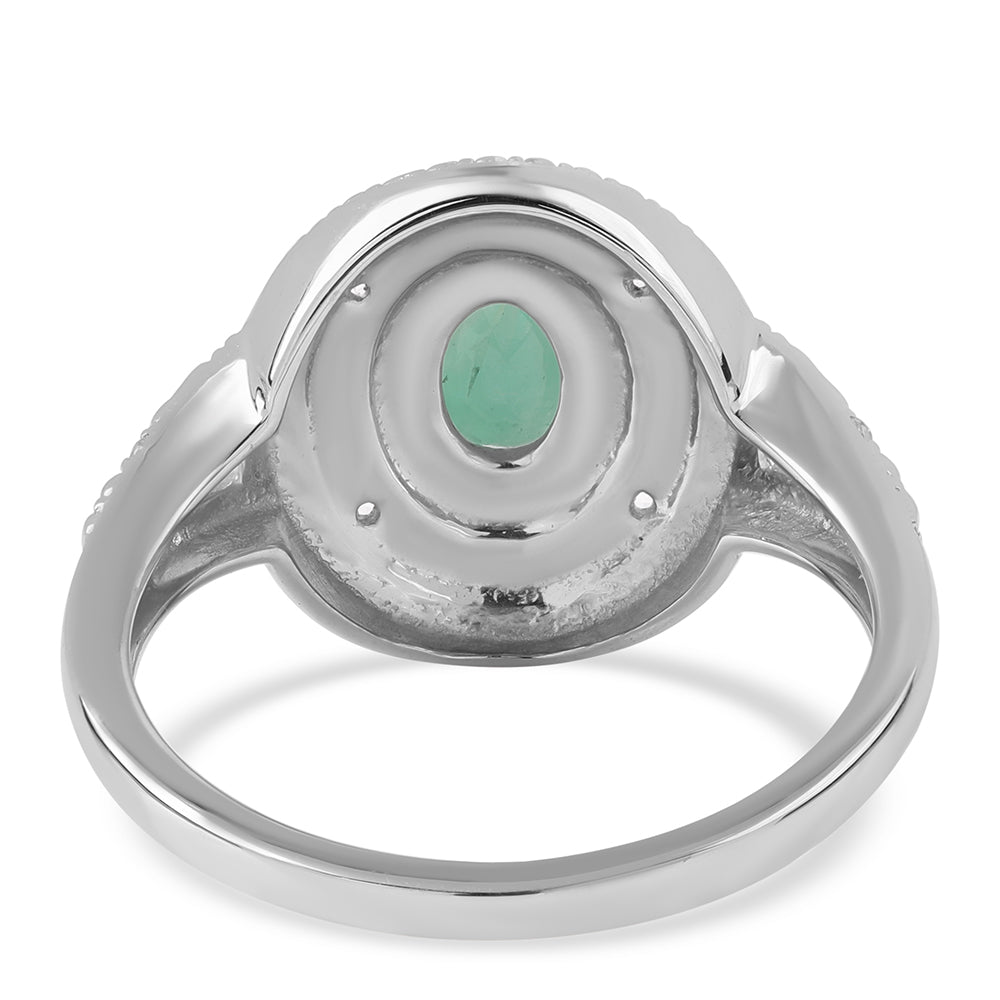 Strieborný Prsteň s Brazílskym Smaragdom a Bielym Topásom 3 