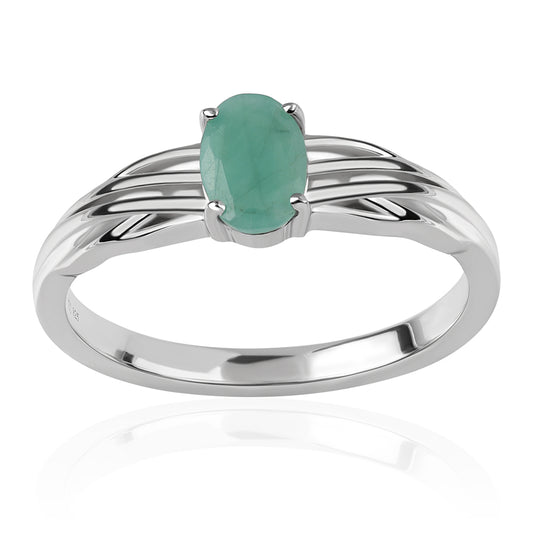 Strieborný Prsteň s Brazílskym Smaragdom