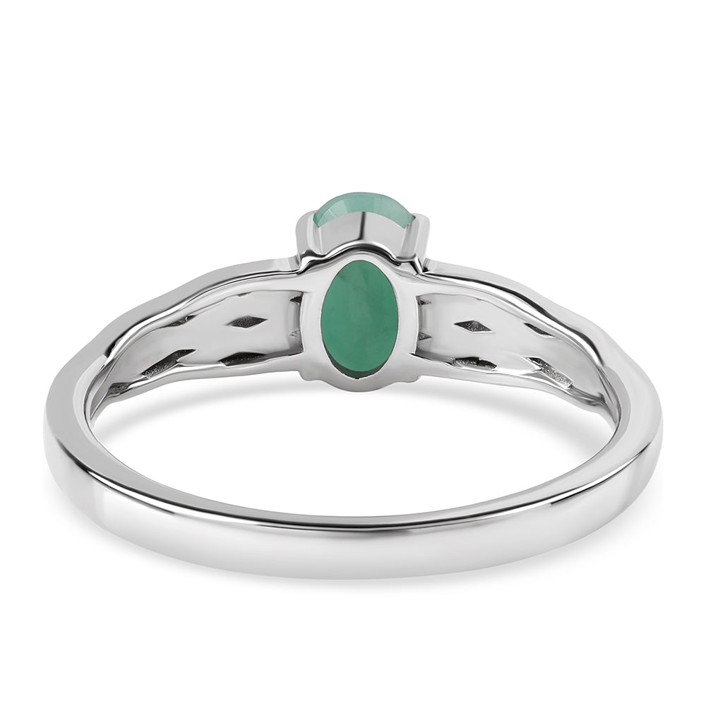 Strieborný Prsteň s Brazílskym Smaragdom 3 