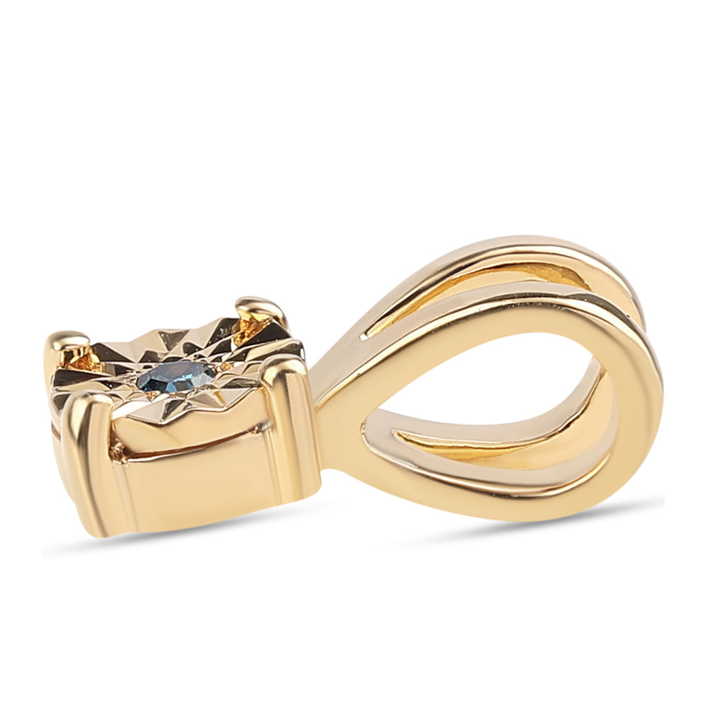 Pozlátený Strieborný Prívesok s Modrým Diamantom 2 