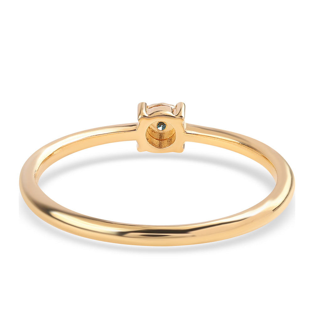 Pozlátený Strieborný Prsteň s Modrým Diamantom 3 