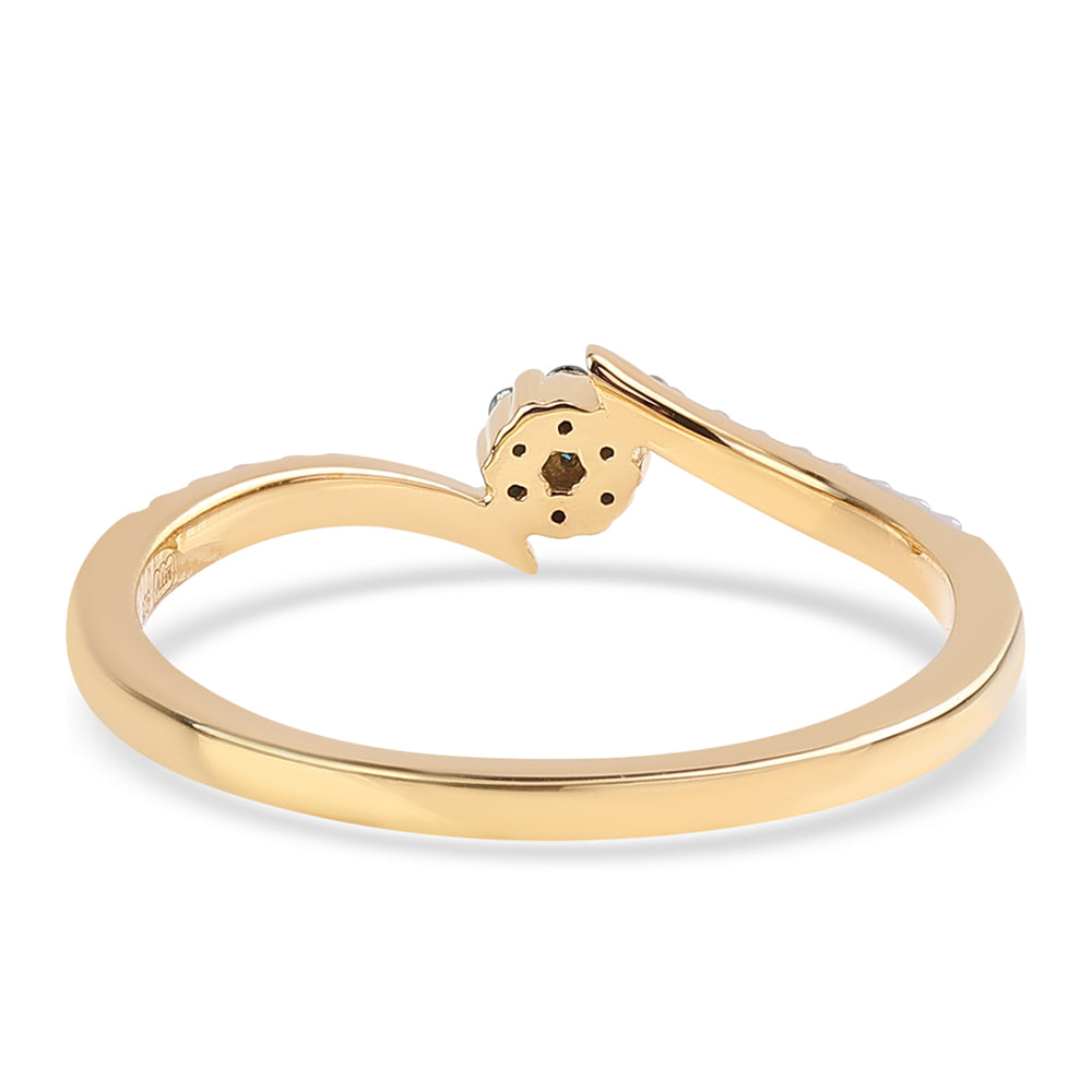 Pozlátený Strieborný Prsteň s Modrým Diamantom a Bielym Diamantom 3 