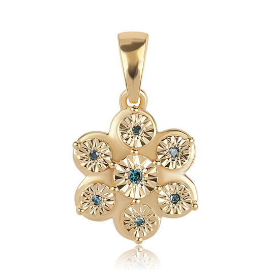 Pozlátený Strieborný Prívesok s Modrým Diamantom