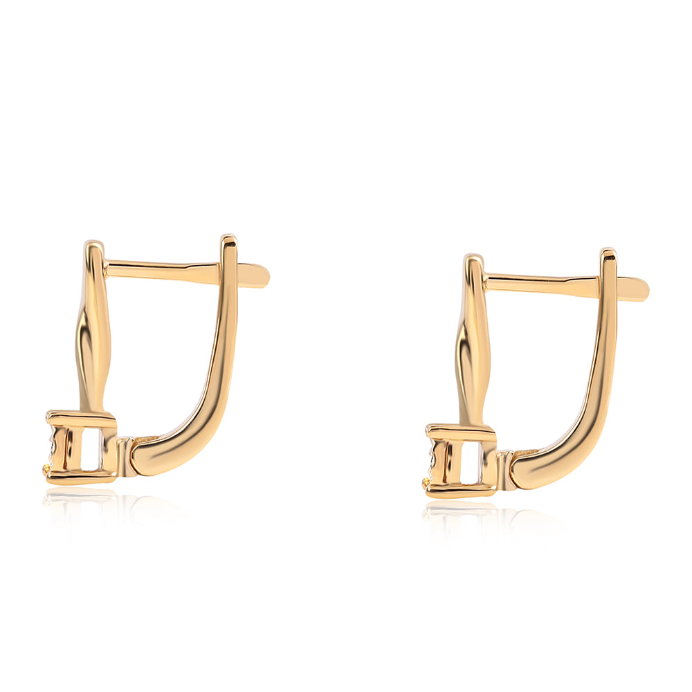 Pozlátené Strieborné Náušnice s Modrým Diamantom 3 