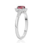 Strieborný Prsteň s Rubellitom z Cruzeira a Bielym Topásom