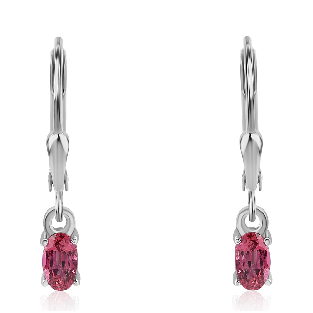 Strieborné Náušnice s Rubellitom z Cruzeira