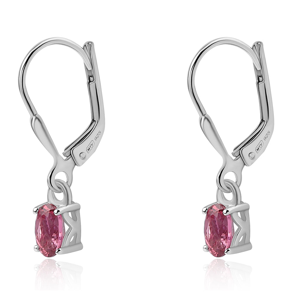 Strieborné Náušnice s Rubellitom z Cruzeira 2 