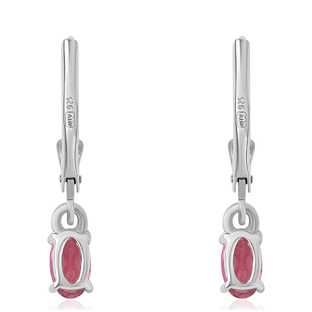 Strieborné Náušnice s Rubellitom z Cruzeira 3 