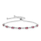 Strieborný Náramok s Rubellitom z Cruzeira a Bielym Topásom