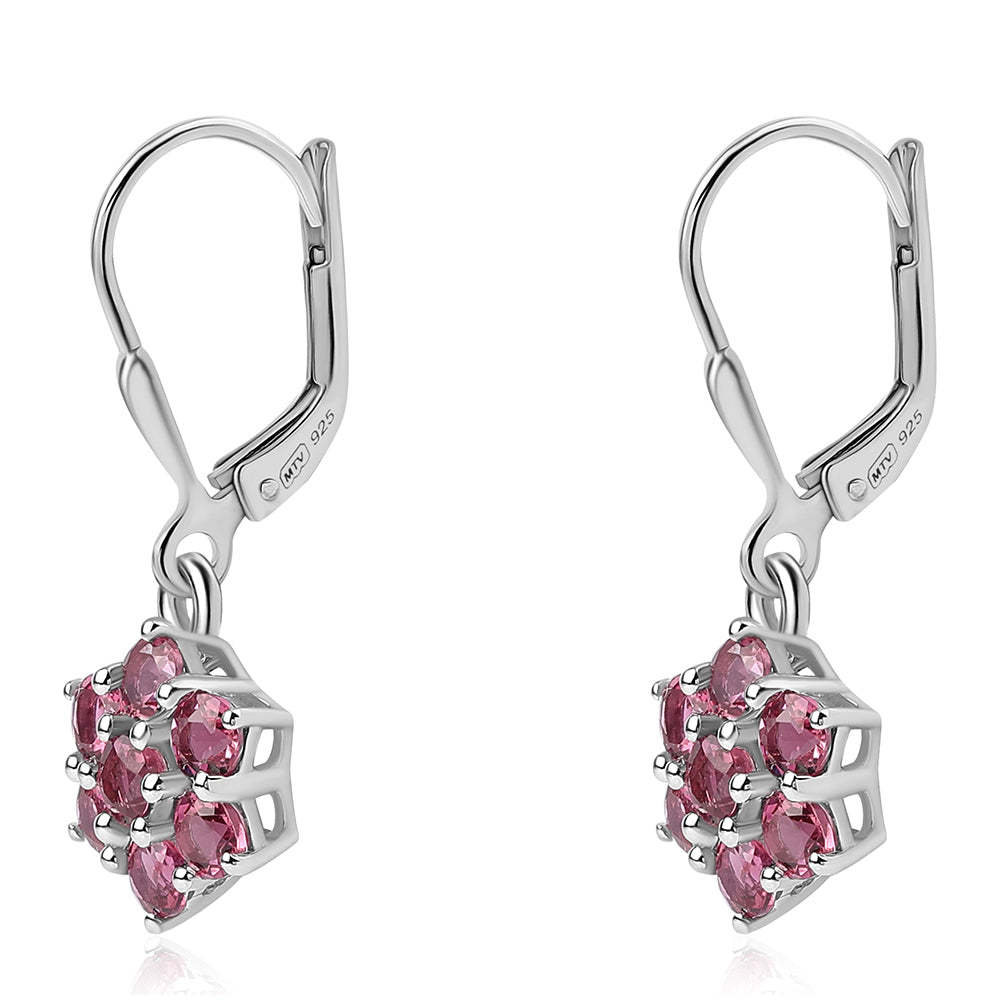 Strieborné Náušnice s Rubellitom z Cruzeira 2 