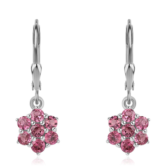 Strieborné Náušnice s Rubellitom z Cruzeira