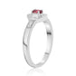 Strieborný Prsteň s Rubellitom z Cruzeira a Bielym Topásom