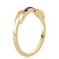 Pozlátený Strieborný Prsteň s Modrým Diamantom