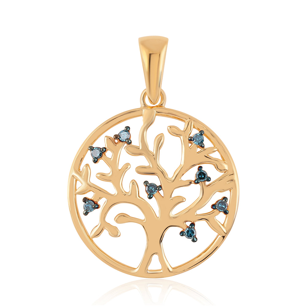 Pozlátený Strieborný Prívesok s Modrým Diamantom