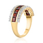Pozlátený Strieborný Prsteň s Bartonským Granátom a Bielym Topásom