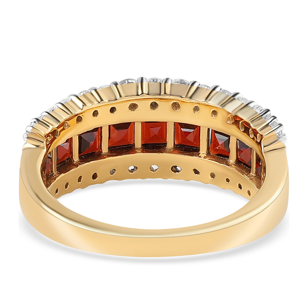 Pozlátený Strieborný Prsteň s Bartonským Granátom a Bielym Topásom