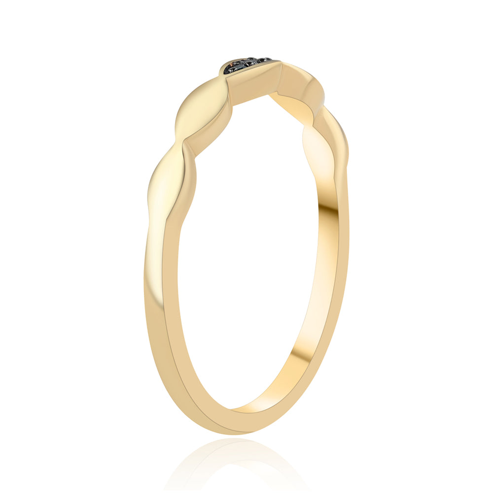 Pozlátený Strieborný Prsteň s Modrým Diamantom