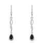 Strieborné Náušnice s Polnočne Čiernym Etiópskym Opálom z Lega Dembi a Bielym Topásom