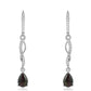 Strieborné Náušnice s Polnočne Čiernym Etiópskym Opálom z Lega Dembi a Bielym Topásom