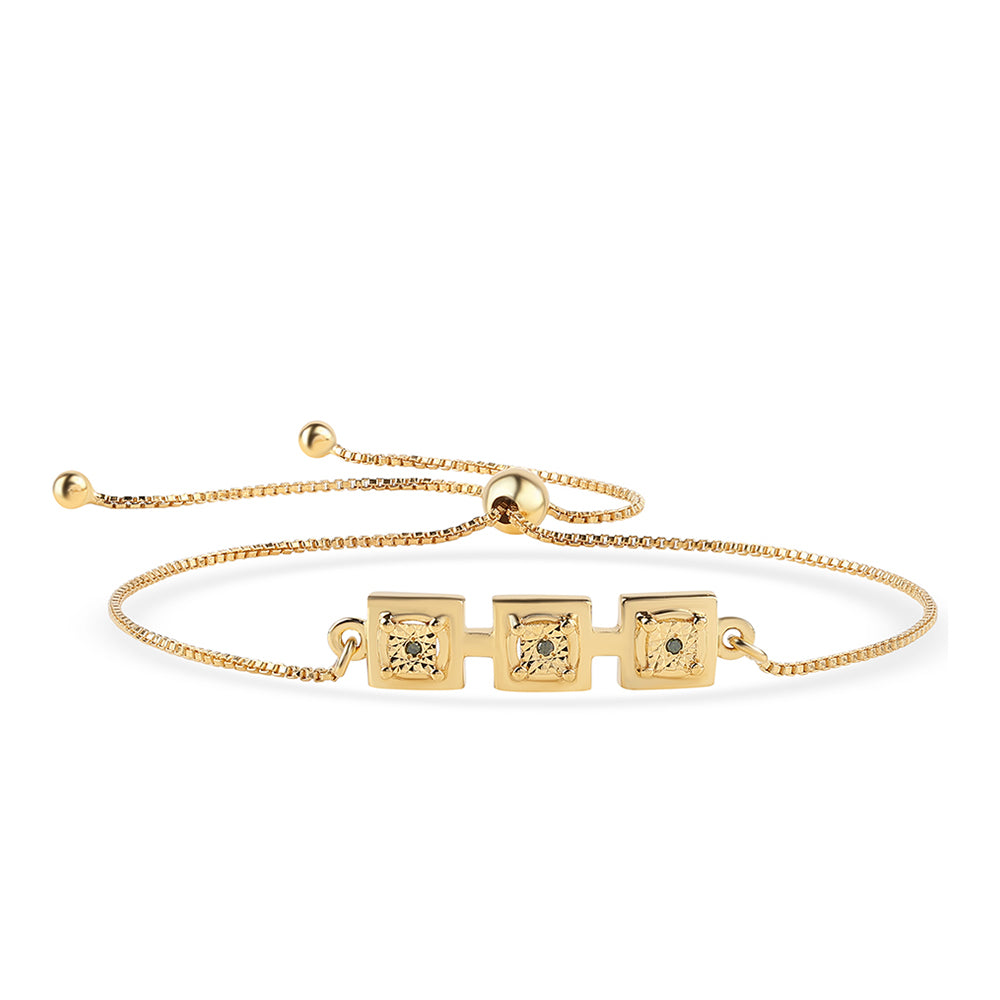 Pozlátený Strieborný Náramok s so Zeleným Diamantom 1 