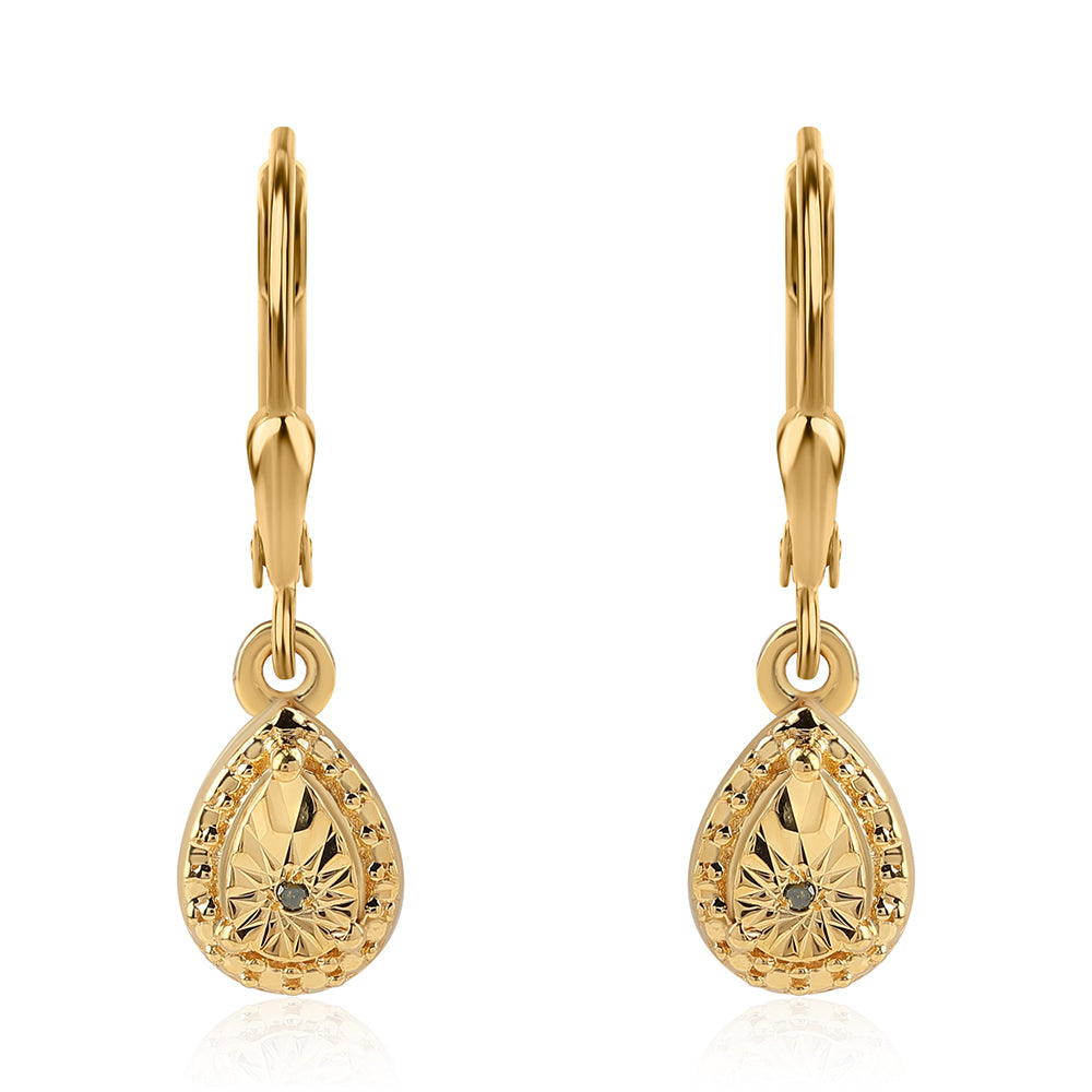 Pozlátené Strieborné Náušnice s so Zeleným Diamantom 1 