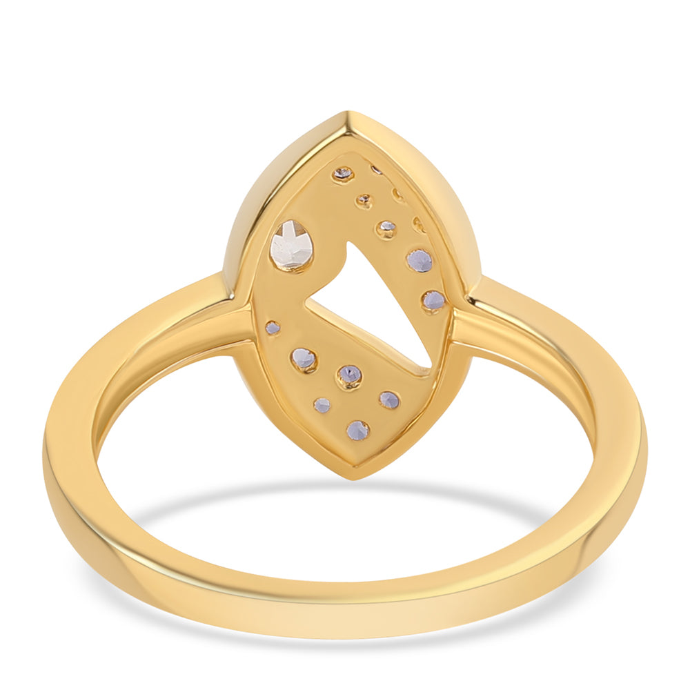 Pozlátený Strieborný Prsteň s Iolitom a Bielym Topásom 2 