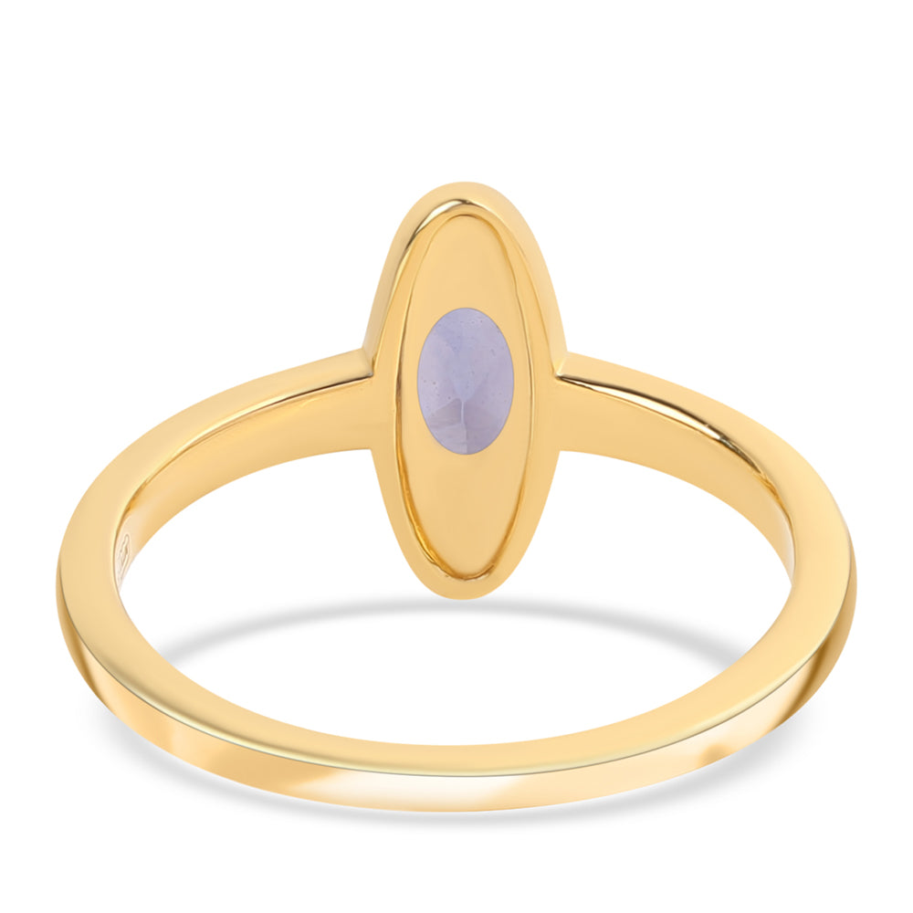 Pozlátený Strieborný Prsteň s Iolitom 2 