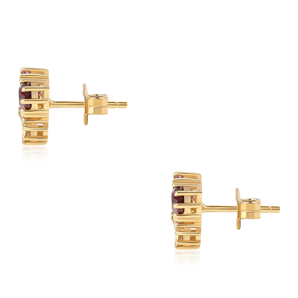 Pozlátené Strieborné Náušnice s Africkým Ametystom a Citrínom 2 