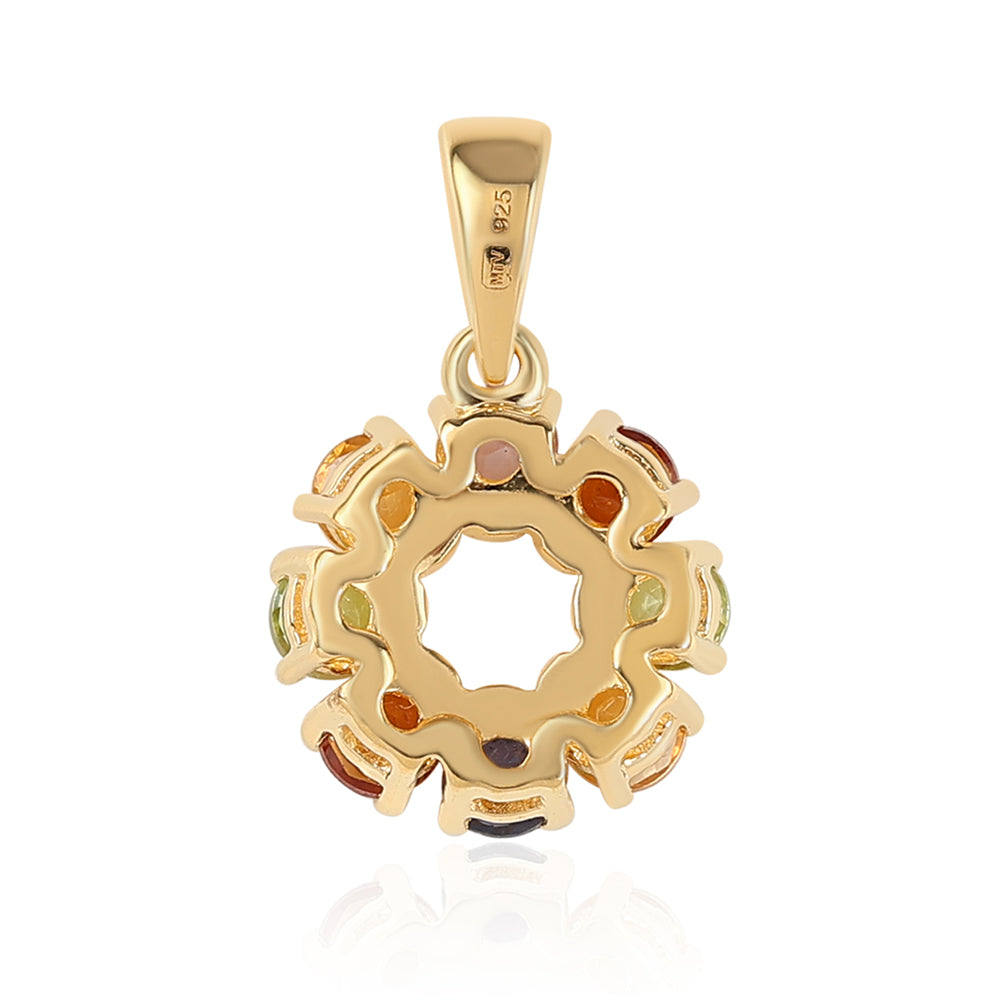 Pozlátený Strieborný Prívesok s Rose De France Ametystom a Olivínom