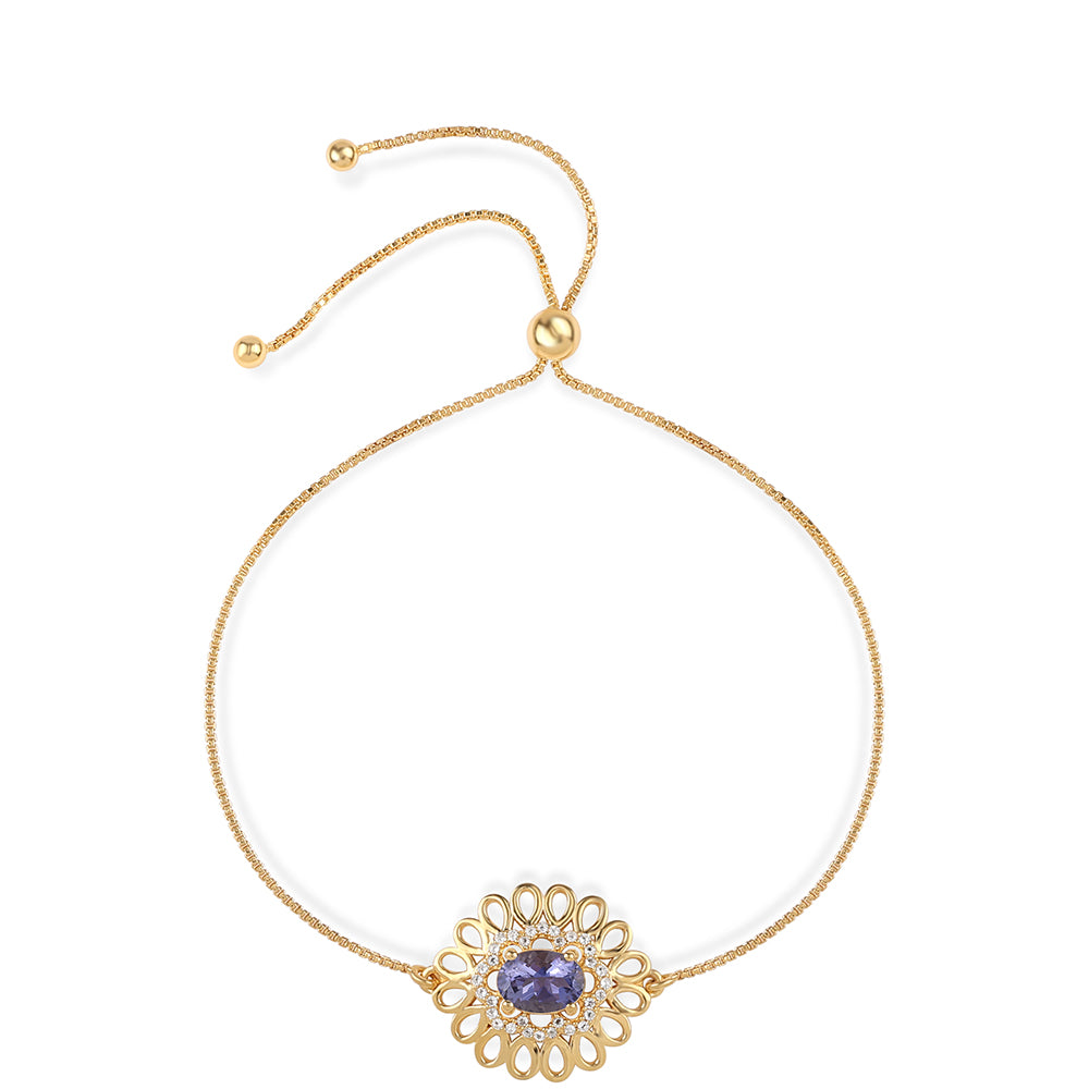 Pozlátený Strieborný Náramok s Iolitom a Bielym Topásom 1 