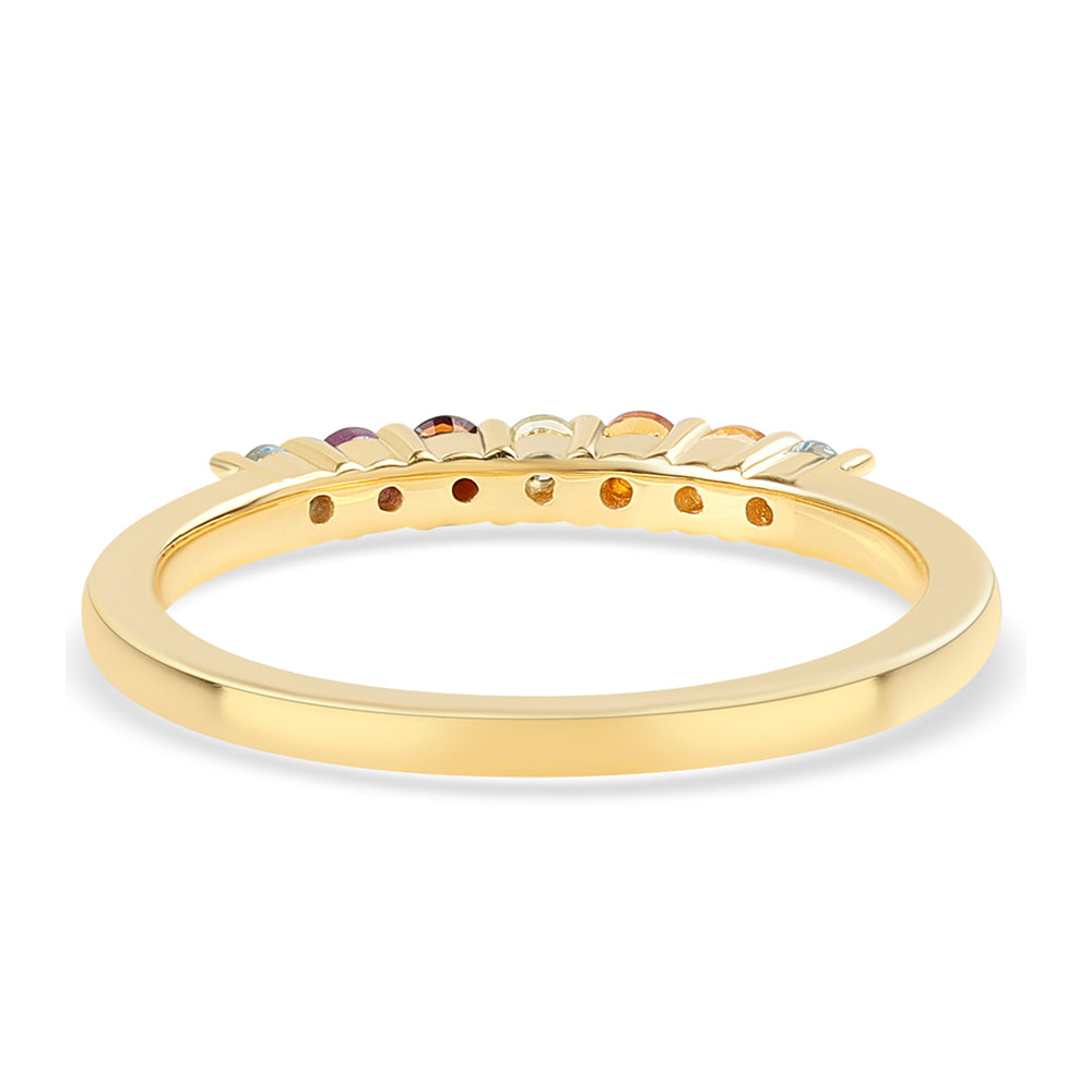 Pozlátený Strieborný Prsteň s Africkým Ametystom a Citrínom 2 