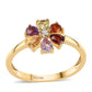 Pozlátený Strieborný Prsteň s Rose De France Ametystom a Červeným Granátom