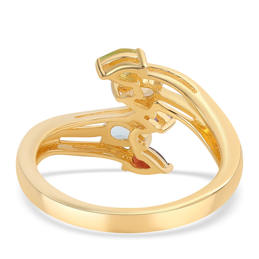 Pozlátený Strieborný Prsteň s Africkým Ametystom a Citrínom