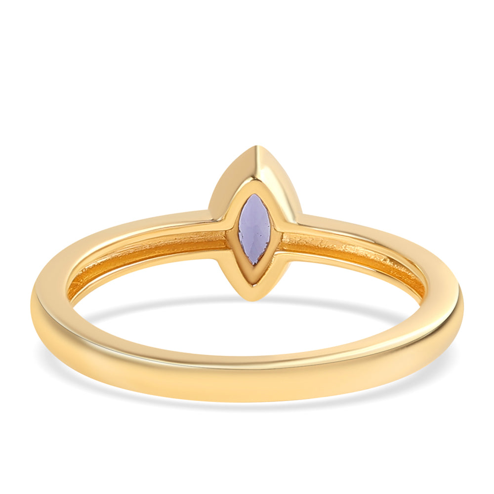 Pozlátený Strieborný Prsteň s Iolitom 2 