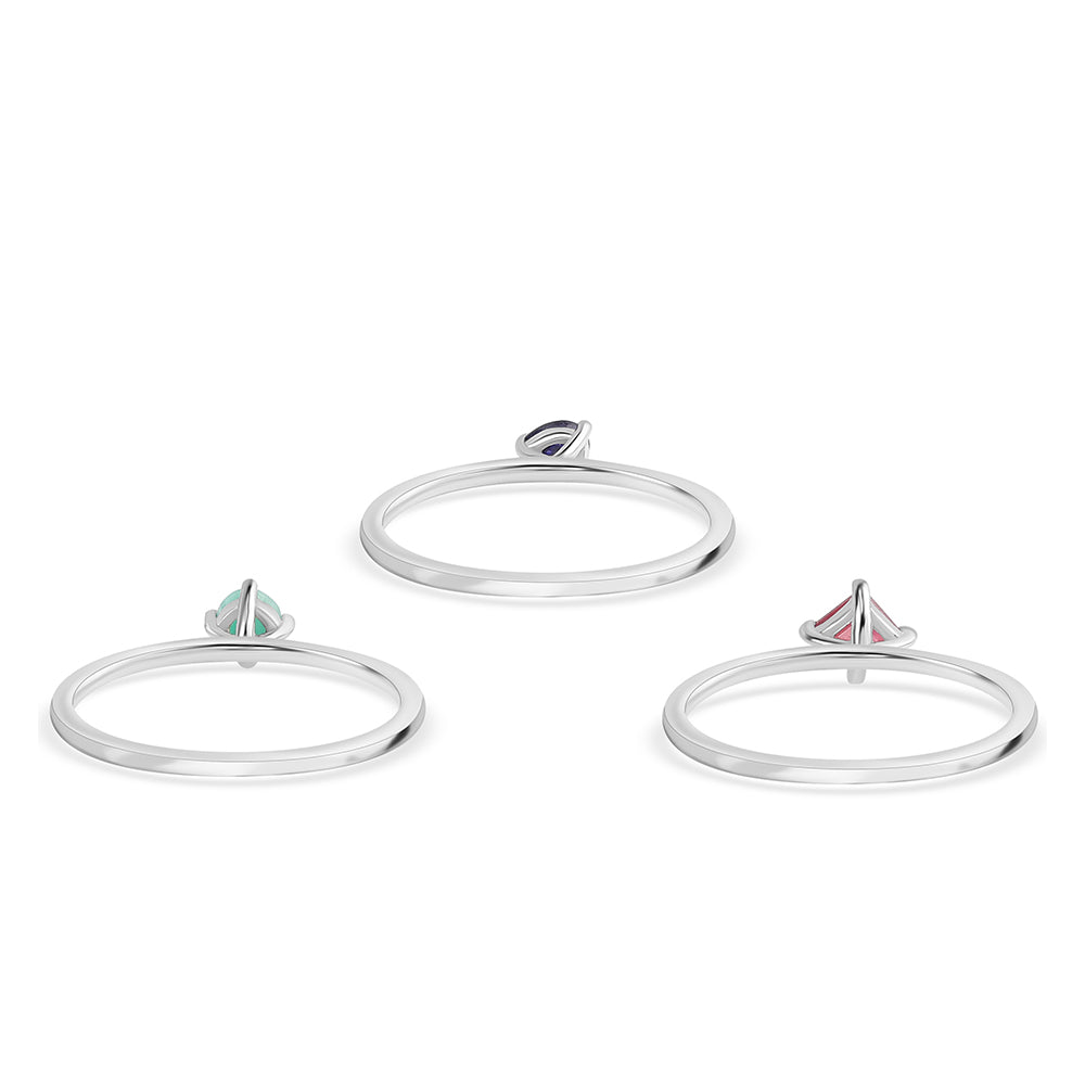 Strieborné Sada s Thajským Rubínom a Brazílskym Smaragdom ( Prsteň ) 2 