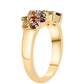 Pozlátený Strieborný Prsteň s Africkým Ametystom a Červeným Granátom