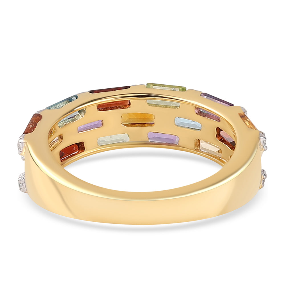 Pozlátený Strieborný Prsteň s Africkým Ametystom a Citrínom 2 