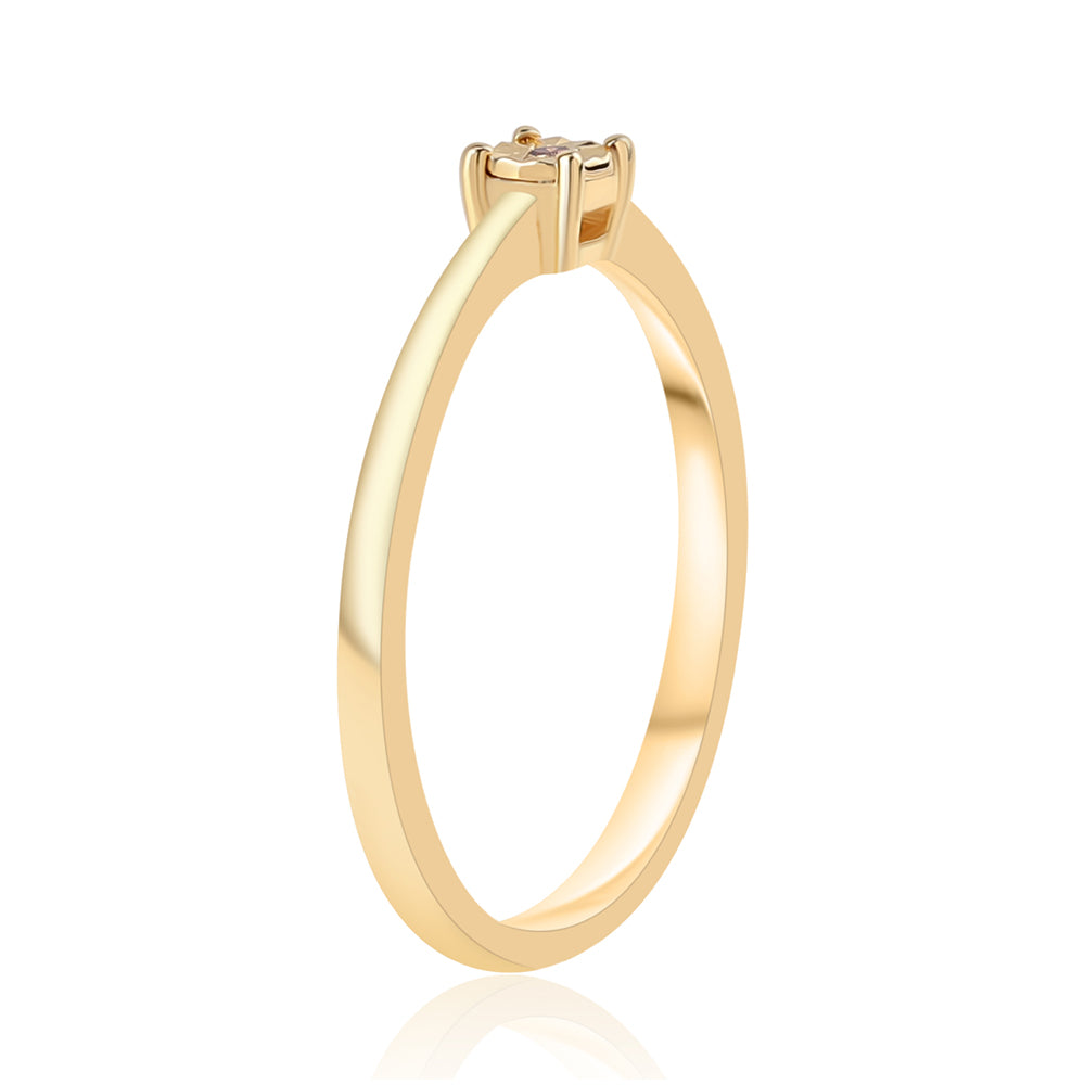 Pozlátený Strieborný Prsteň s Červeným Diamantom 2 