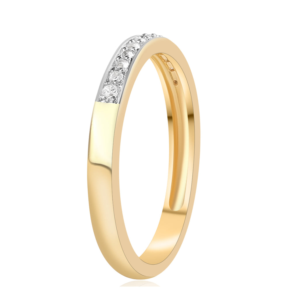 Pozlátený Strieborný Prsteň s Červeným Diamantom a Bielym Topásom 5 