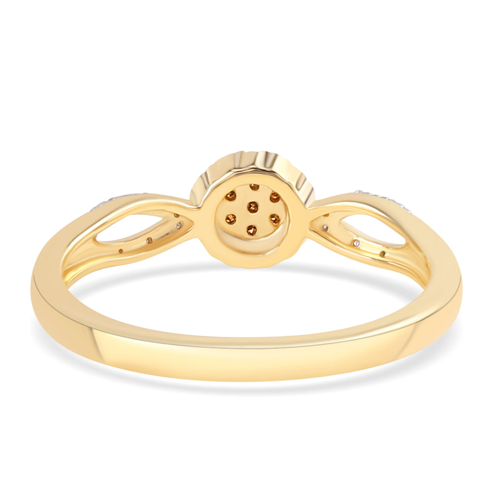 Pozlátený Strieborný Prsteň s Červeným Diamantom a Bielym Diamantom 6 