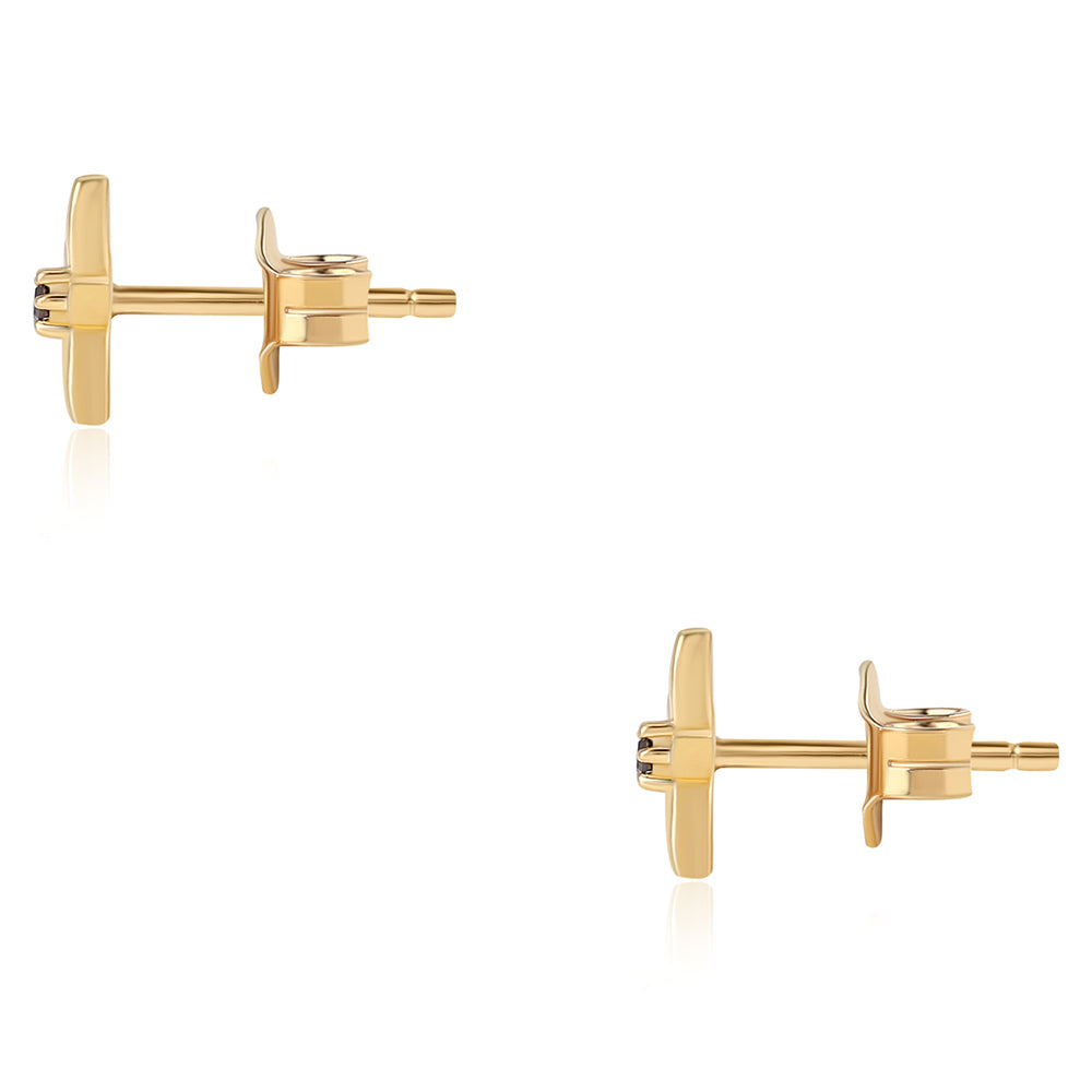 Pozlátené Strieborné Náušnice s Červeným Diamantom 6 