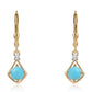 Pozlátené Strieborné Náušnice s so Sleeping Beauty Tyrkysom a Bielym Topásom