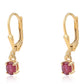 Pozlátené Strieborné Náušnice s Mozambickým Rubínom