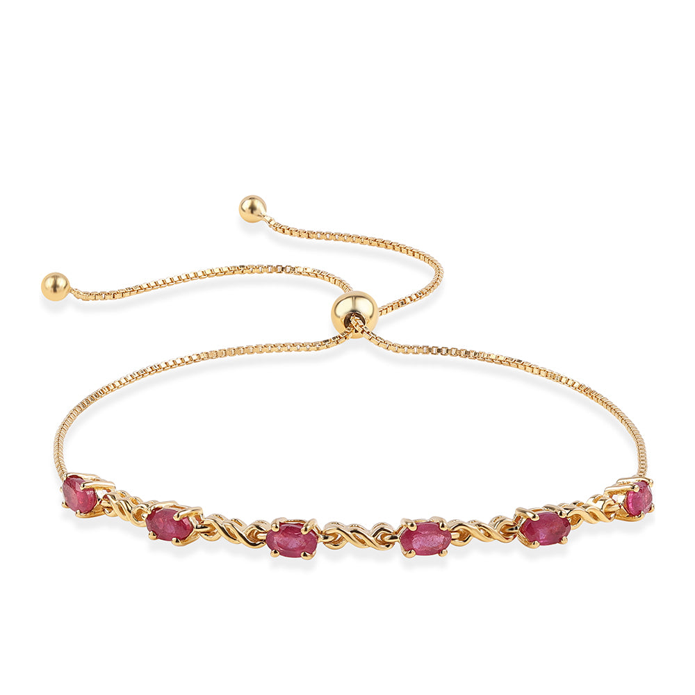 Pozlátený Strieborný Náramok s Mozambickým Rubínom 1 