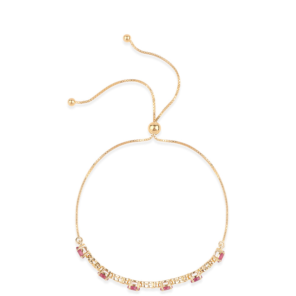 Pozlátený Strieborný Náramok s Mozambickým Rubínom