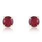 Pozlátené Strieborné Náušnice s Mozambickým Rubínom