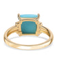 Pozlátený Strieborný Prsteň s so Sleeping Beauty Tyrkysom a Bielym Topásom